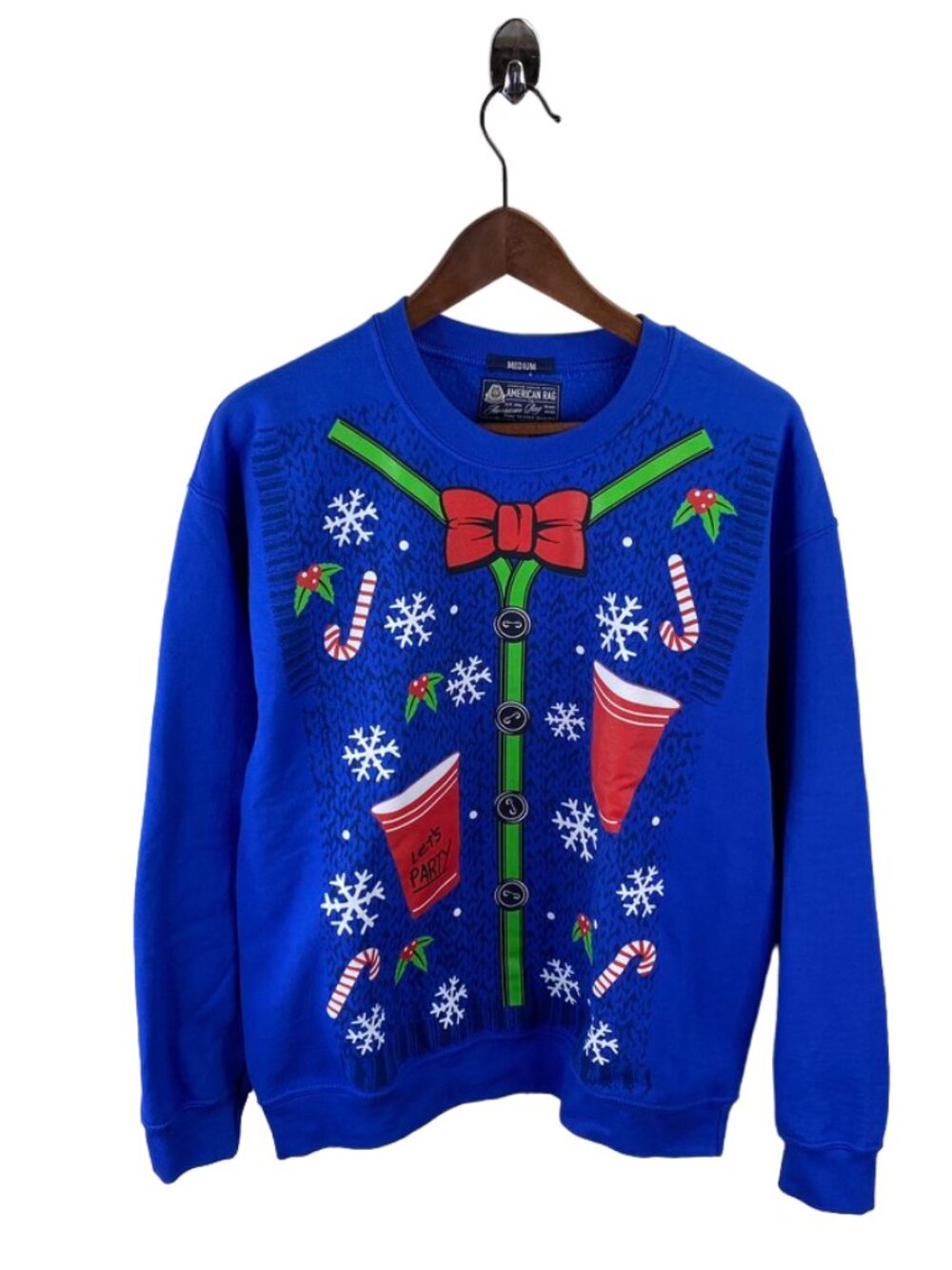American Rag Ugly Christmas Sweater Solo Cup Sweatshirt M